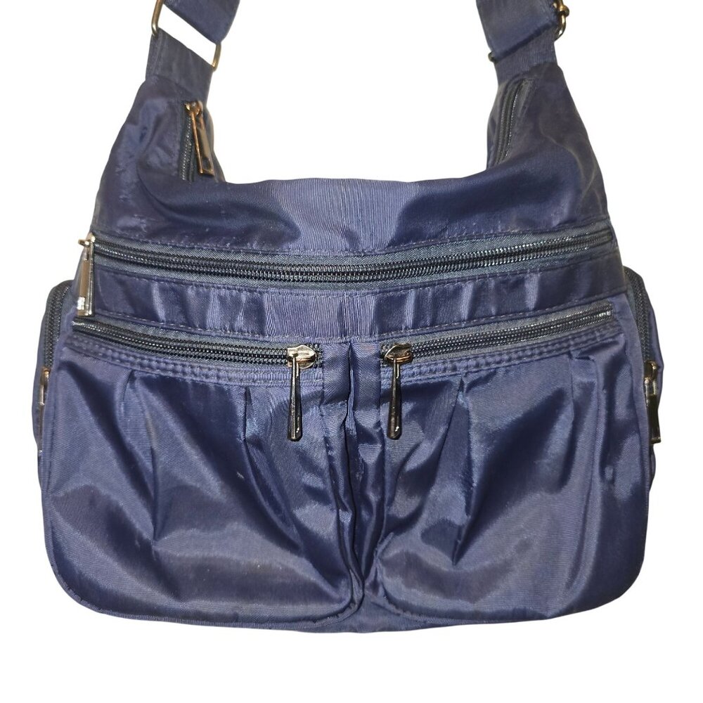 Vintage 90s Volganik Rock Multi Pocket Nylon Washable Travelers Crossbody Bag - Picture 2 of 9